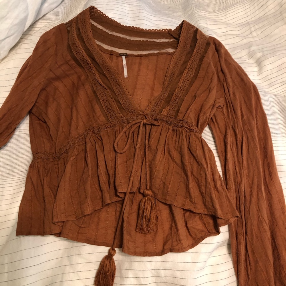free People burnt orange crop top